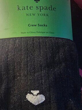 Kate Spade 3pk Crew Socks- White, Black, Gray Sz 4-10